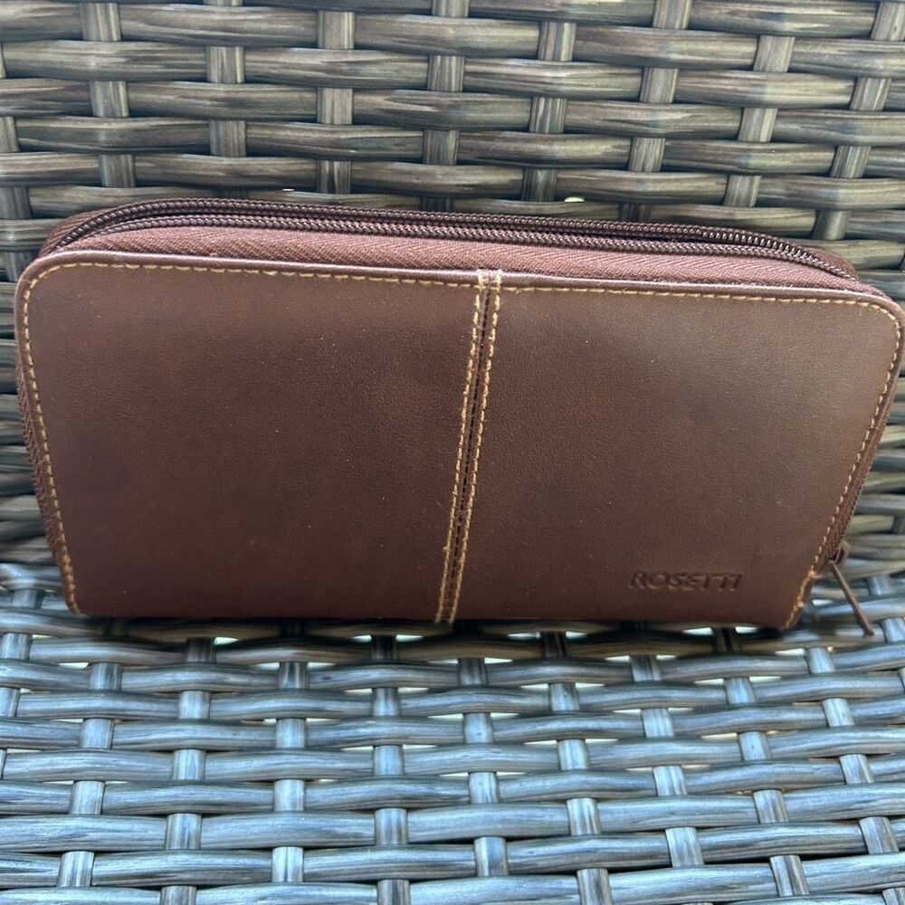 Rossetti 8" wallet brown zipper